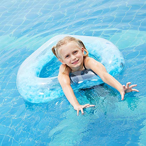Pool Floats Heart Swimming Rings,Heart-Shaped Feather Swimming Ring, Full Transparent Water Float Ring, Swim Ring Summer Beach Pool Toys For Adults Kids Girls,Purple,120Cm #TOP4