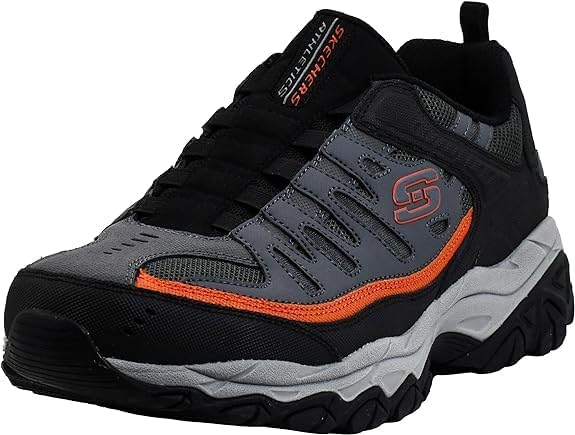 Skechers メンズ Afterburn M Fit Wonted, ブラック/オレンジ, 8.5 Wide