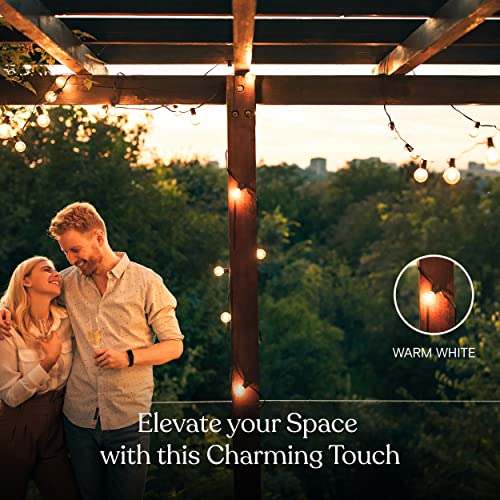 Brightech Ambience Pro Solar Powered Led Outdoor String Lights - 27 Ft Commercial Waterproof Patio Lights With Edison Bulbs - Durable String Lights For Outside, Backyard, Porch - 1W, Warm White #TOP1