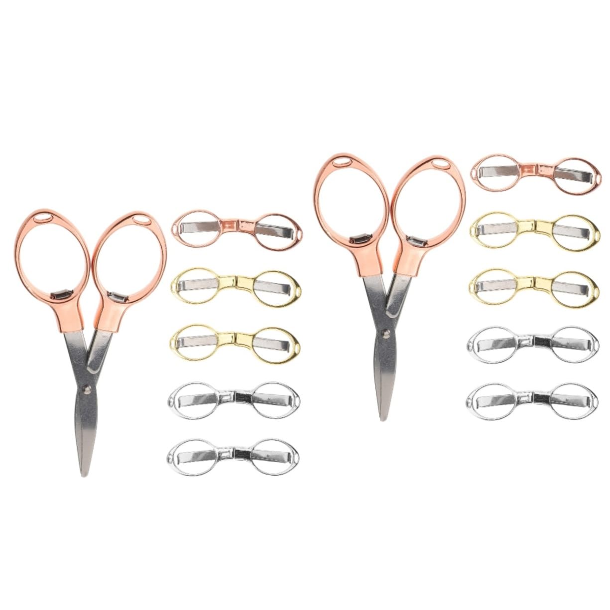 TEHAUX 12pezzi Forbici Pieghevoli Portatili Forbici Sicure e Compatte Per Cucito Scrapbooking e Lavori Manuali Leggero Per Foto