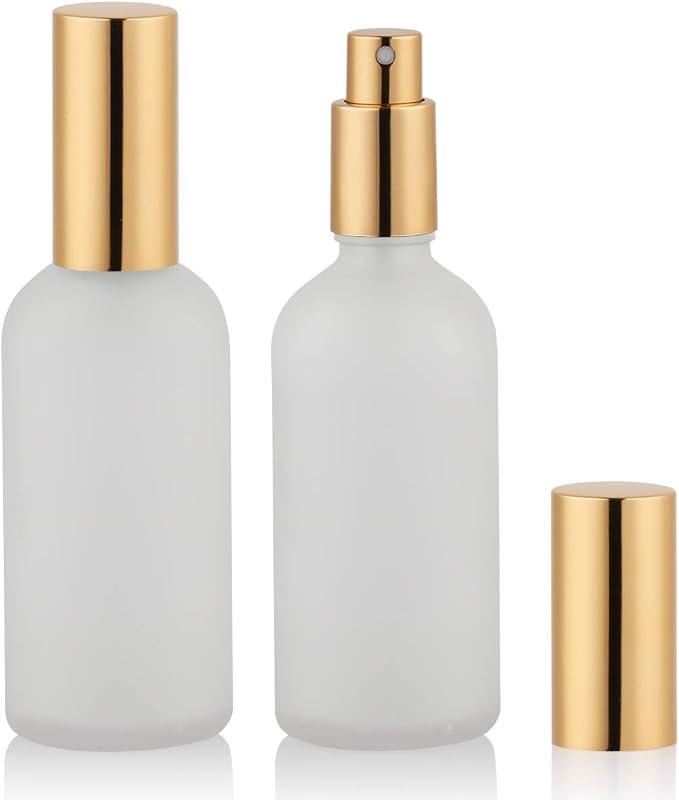 Hydior Frasco de Vidro com Spray Dourado, 100 mL, Pacote com 2
