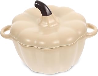 Gatuida Pumpkin Stew Pot Lid Ceramic Steamer Bowl for Soups and Desserts Versatile Kitchenware for Home and Camping Practical Serving Dish for Special Occasions