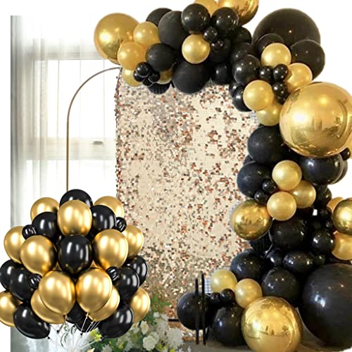 (103 Pcs) Metallic Gold & Black Balloon Garland Birthday Party Kids Confetti Baby Bridal Shower Wedding Decorations #TOP30