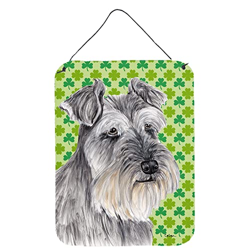 Caroline's Treasures SC9313DS1216 Schnauzer St. Patrick's Day Shamrock Wall or Door Hanging Print, 16" x 12", Multicolor