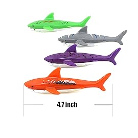 ZHFUYS Diving Pool Toy Underwater Swimming Throwing Diving Torpedo Shark,4 Pack