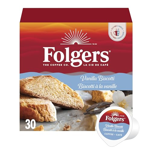 Folgers Vanilla Biscotti Coffee K-Cup Pods, 30 K-Cups