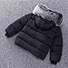 Toddler Boys Girls Coat Thicken Collar Hoodie Down Jacket Warm Winter Puffer Cute Fashion Jackets (Black, 6-12 Months)