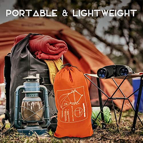 Portable Swing Chair Lightweight Hammock Chair For Indoor/Outdoor Adults/Kids Use (Orange & Gray) #TOP3