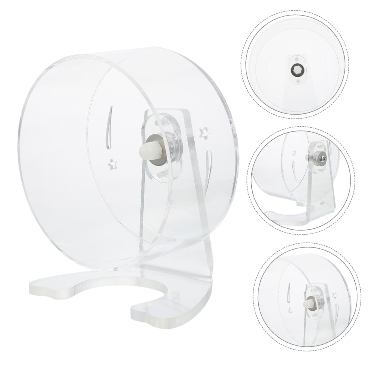 Hemobllo Roue Exercice Hamster Silencieuse Transparente Roue Course Petits Animaux avec Support Surface Large Confortable pour Gerbilles Chinchillas et Souris Mécanisme Ultra-Silencieux
