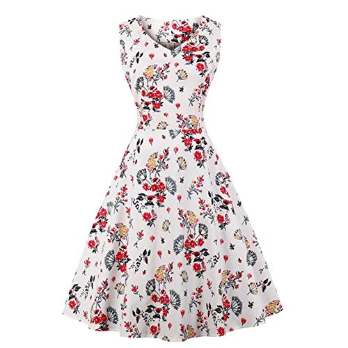 HXSZWJJ Les Femmes 5XL Retro Vintage Robe À Pois Patchwork Manches Printemps Eté Robe Rouge Party Dress Balancez (Color : TM000378, Size : 4XL) Cover