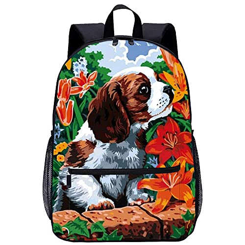 Sac à dos enfants et adultes motif chien tendance mode 45cm