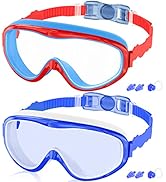 COOLOO Kids Swim Goggles for Age 3-15, 2 Pack Kids Goggles for Swimming with Nose Cover, No Leaki...