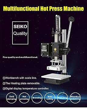 220V Hot Foil Stamping Machine Manual Bronzing Machine for Leather and Wood Branding Embossing Heat Press Machine (Hot Press Board:10x13cm)