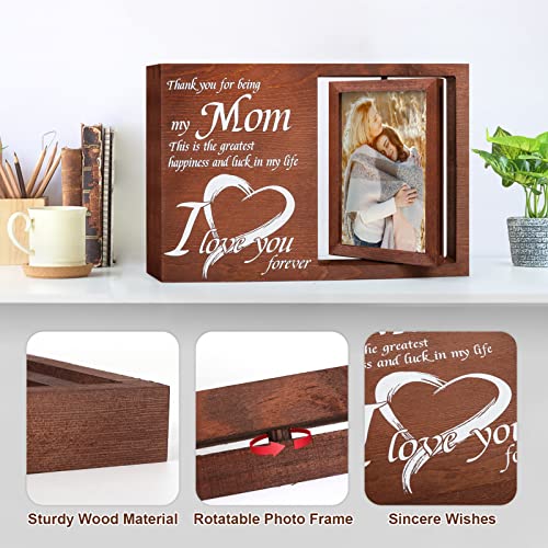 Budiwati Mom Gift From Daughter Son, Picture Frames For Mother's Day Gift, Double-Sided Display Photos With Rotating Frames, 4X6 Picture Frame Great Mom Day Gifts With Unique Wishes #TOP2