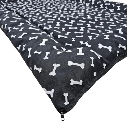 Cama Colchonete Pet para Cachorro ou Gato Pequena Média Grande Macio Lavável (Preto, GG)