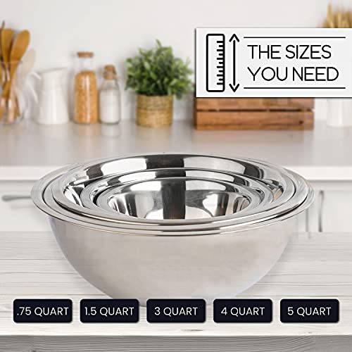 WHYSKO Meal Prep Stainless Steel Mixing Bowl (5-Piece Set) Home, Refrigerator, and Kitchen Food Storage Organizers | Ecofriendly, Heavy Duty, No Lids by WHYSKO - Image 6