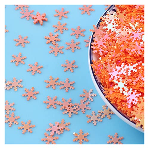 WEKONUMEX 9mm Orange Schneeflocken Pailletten 10g