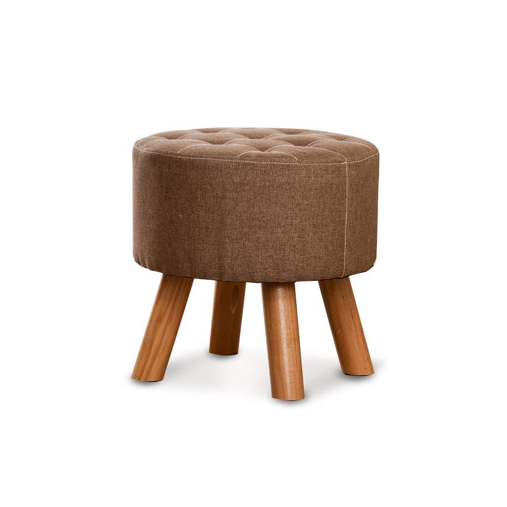 Grande chaise d'assise ronde en lin et finitions bois noble