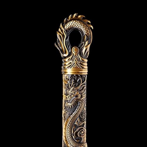 Miniatura 8 de Hoja de acero al carbono recta hecha a mano con patrón fresco chino Tang Dao Dragon Sword