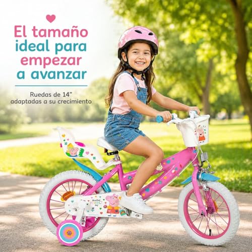 Vélo 14" Peppa Pig Toimsa rose multicolore pour enfant