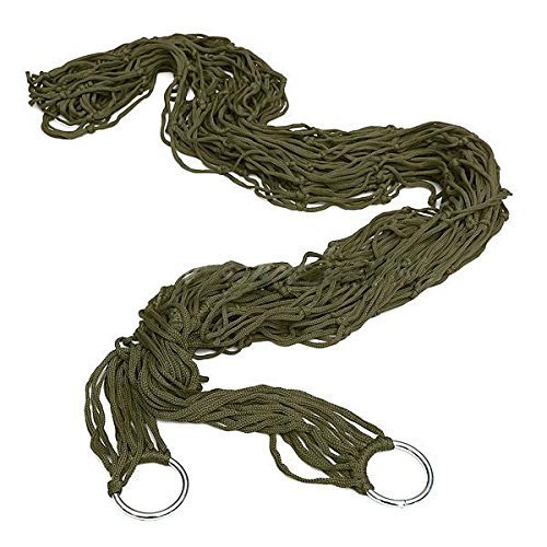 Easyinsmile Travel Hammock,Camping Hammock, Outdoor Sport Hammock Army Green Net Mesh Nylon Sleeping Bed With Hooks For Garden Beach Camping Hunting Hiking Traveling (Green) #TOP3