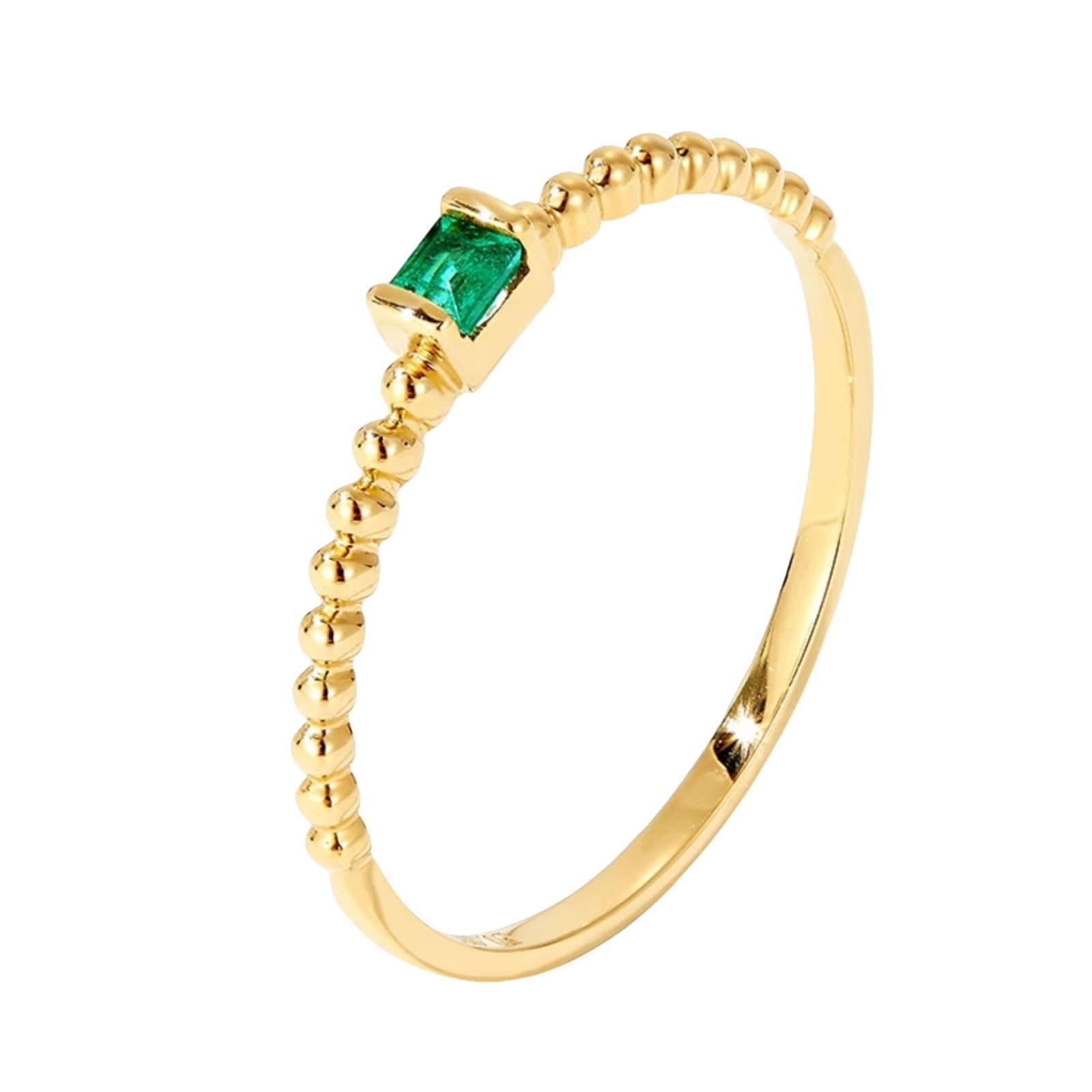 0,05 ct Esmeralda Anillos Mujer Dorado Elegantes Anillos de Boda Real Anillo de Boda Anillos de Oro Real para Mujeres