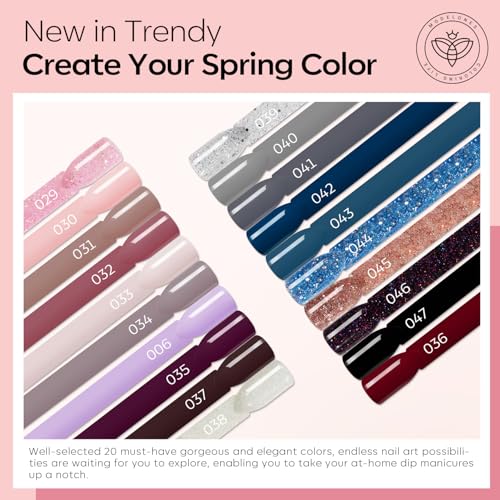 Moldelones Kit de unhas em pó de imersão em 20 cores para iniciantes - Kit de unhas de mergulho esti