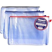 Estuche Escolar PVC Transparente MYSXN - 20x7.5x3cm, Cremallera, Color Negro Organizador útiles Escuela