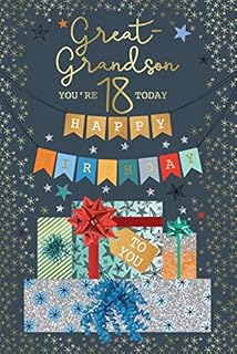 18 Today Great Grandson 18th Presents Design Happy Birthday Card Lovely Verse