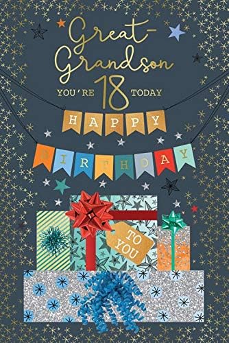 18 Today Great Grandson 18th Presents Design Happy Birthday Card Lovely Verse