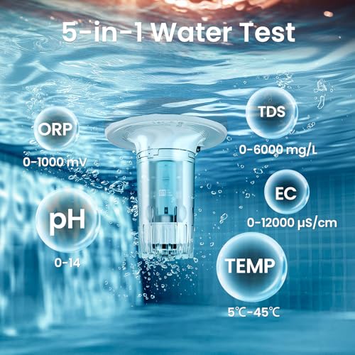 Image of AIPER HydroComm Pure 2026 Smart Pool Monitor, 5-in-1 Water Testing for Pools, Hot Tubs, and Spas, Features App Control and Real-Time Underwater Connectivity, Ivory