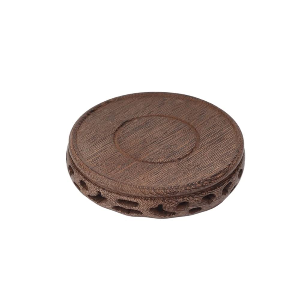 Base per Vaso di Fiori da Interno, espositore per Bonsai, Fatto a Mano, in Legno di wengé Ebano, Base Rotonda in Legno, sottobicchiere per tè, Base per Vaso di Argilla Viola p