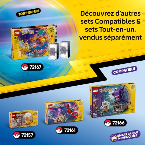 LEGO Pokémon SMART Play : Le Combat entre Noctali et Carchacrok - Set de Jouet Interactif - Set Compatible incluant 2 SMART Tags et 2 Pokémon - Idée de Cadeau pour Garçons et Filles dès 10 ans - 72165