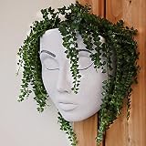UPQQ Face Planter Pot Head Wall Planter Pots for Indoor Outdoor Decor Resin Wall Mounted Flowerpot F