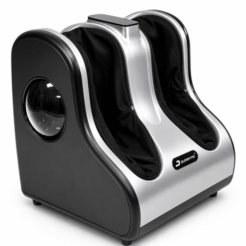 91 Durafit Electric Foot Massager and Calf Machine for Leg Pain Relief | Deep Kneading with Heat & Vibration | Calf, Foot, Heel & Sole Relaxation | Compact Home Use Massager for Men & Women | Perfect For Gifting | GREY-image-13