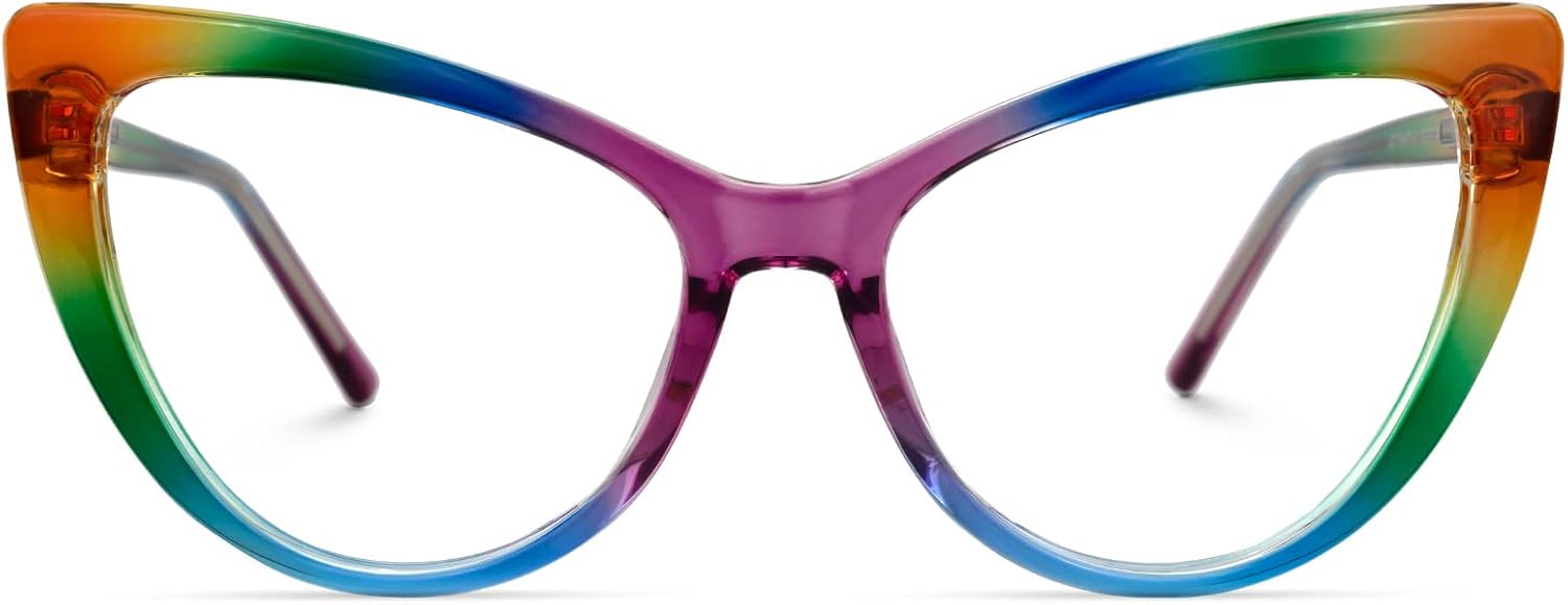 Zeelool Marco de ojo de gato de moda para mujer con lente transparente sin receta Chelsy ZJGT154975