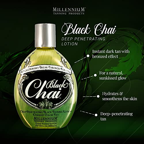 Millennium Tanning Black Chai Tanning Lotion With Bronzers, Essential Oils, & Extracts (13.5 Ounces) #TOP1