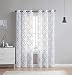 2 Pack: VCNY Home Charlotte Embroidered Quatrefoil Trellis Semi Sheer Curtain Panels - Assorted Colors & Sizes (84 in. Length, Grey)