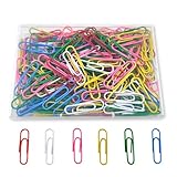Paper Clips, 200 Pack 1.3 Inch Medium Colored Paperclips, Assorted Colored Coated Paper Clips, Reusable Paperclips for Paperwork Office School Document Organizing