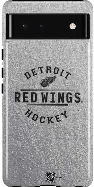 Skinit Pro Phone Case Compatible with Google Pixel 6 - Officially Licensed NHL Detroit Red Wings Black Text Design