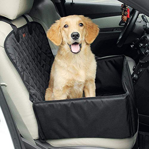 louvra Funda de Asiento para Perro Impermeable,Cubierta de Asientos de Coche para Mascota Antideslizante y Comodo,Protector de Asiento de Universal Coche para Transportar y Viaje, Color Negro