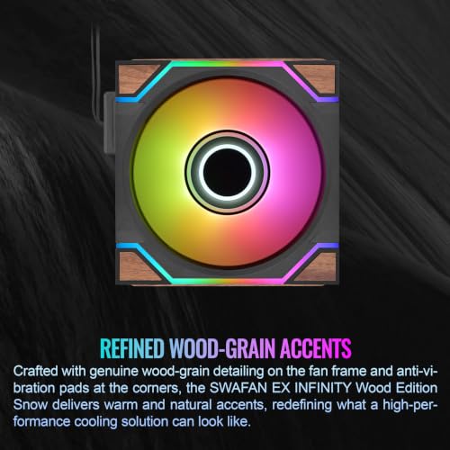Image of Thermaltake SWAFAN 120 EX Infinity ARGB Sync Wood Edition (3 Pack) Black