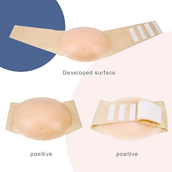 Lervanla Fake Pregnant Belly Silicone Fake Belly Bump Tummy Pregnant Belly Film Prop Tv Series Prop Spoof Costume Cosplay