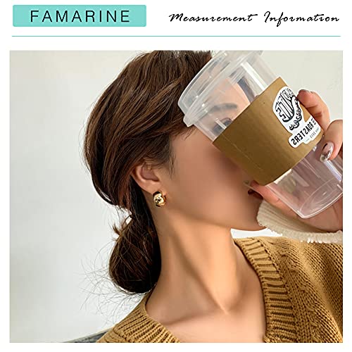Famarine Chunky Gold Hoop Earrings For Women 10Mm Wide, 3/4 In Hoops Huggie Earrings For Men Gift, 14K Gold Plated #TOP2