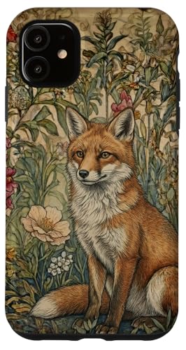 Red Fox in a Old Fashioned English Garden �r���e�[�W �X�}�z�P�[�X iPhone 11 �p