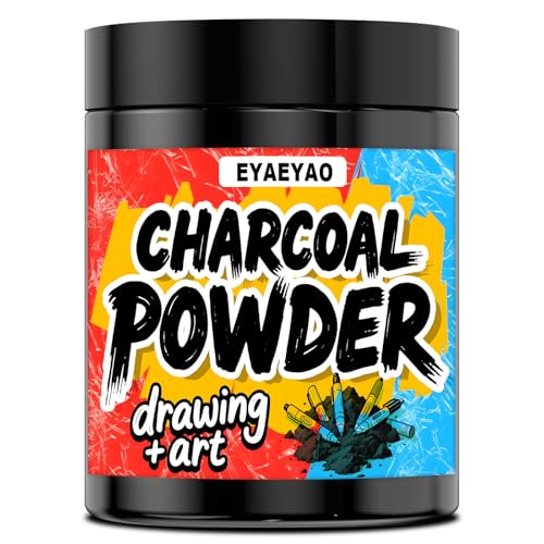 Eyaeyao Charcoal Powder for Drawing - Premium Fine Art Charcoal for Sketching, Shading & Blending - Artist Grade for Pencils, Canvas, Paper - Beginners & Professionals (4 Ounces)