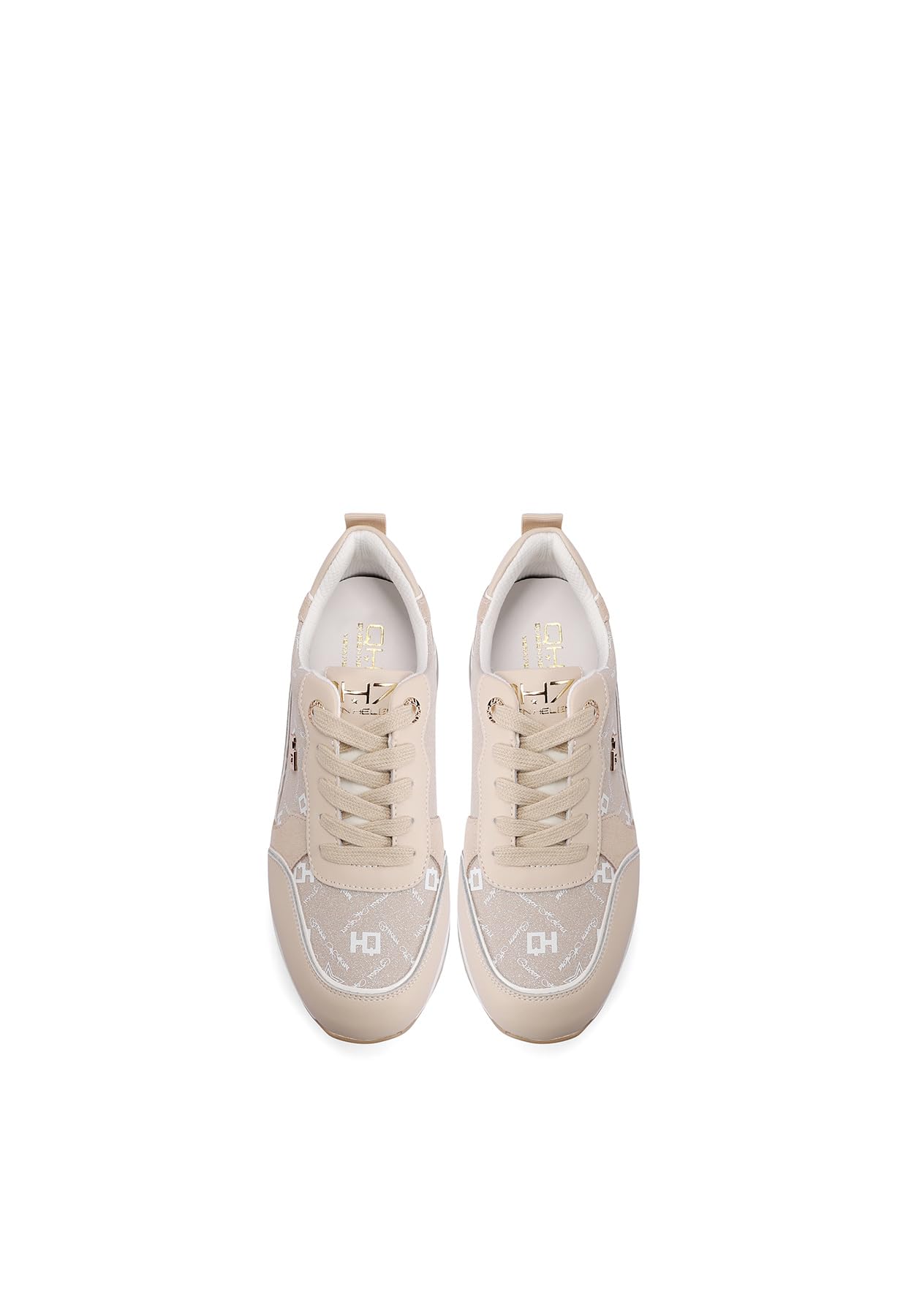 QUEEN HELENA Sneakers in Vera Pelle con Zeppa Scarpe da Ginnastica Casual Donna QH9012