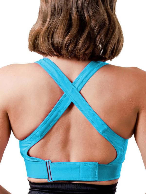 Image of Women Polyester Spandex High Impact Front Zip Sports Bra Fitness Criss Cross Back Crop Tops for Gym, Yoga & Workout - Size: M-4XL