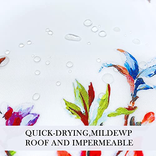 LIVETTY White Bird Floral Shower Curtain 180cm × 180cm Mould Proof Butterfly Fabric Bathroom curtain For Women & Men With 12 Hooks Washable Quick-Drying Curtains - Cosy Home Interiors LIVETTY White Bird Floral Shower Curtain 180cm × 180cm Mould Proof Butterfly Fabric Bathroom curtain For Women & Men With 12 Hooks Washable Quick-Drying Curtains - Image 7