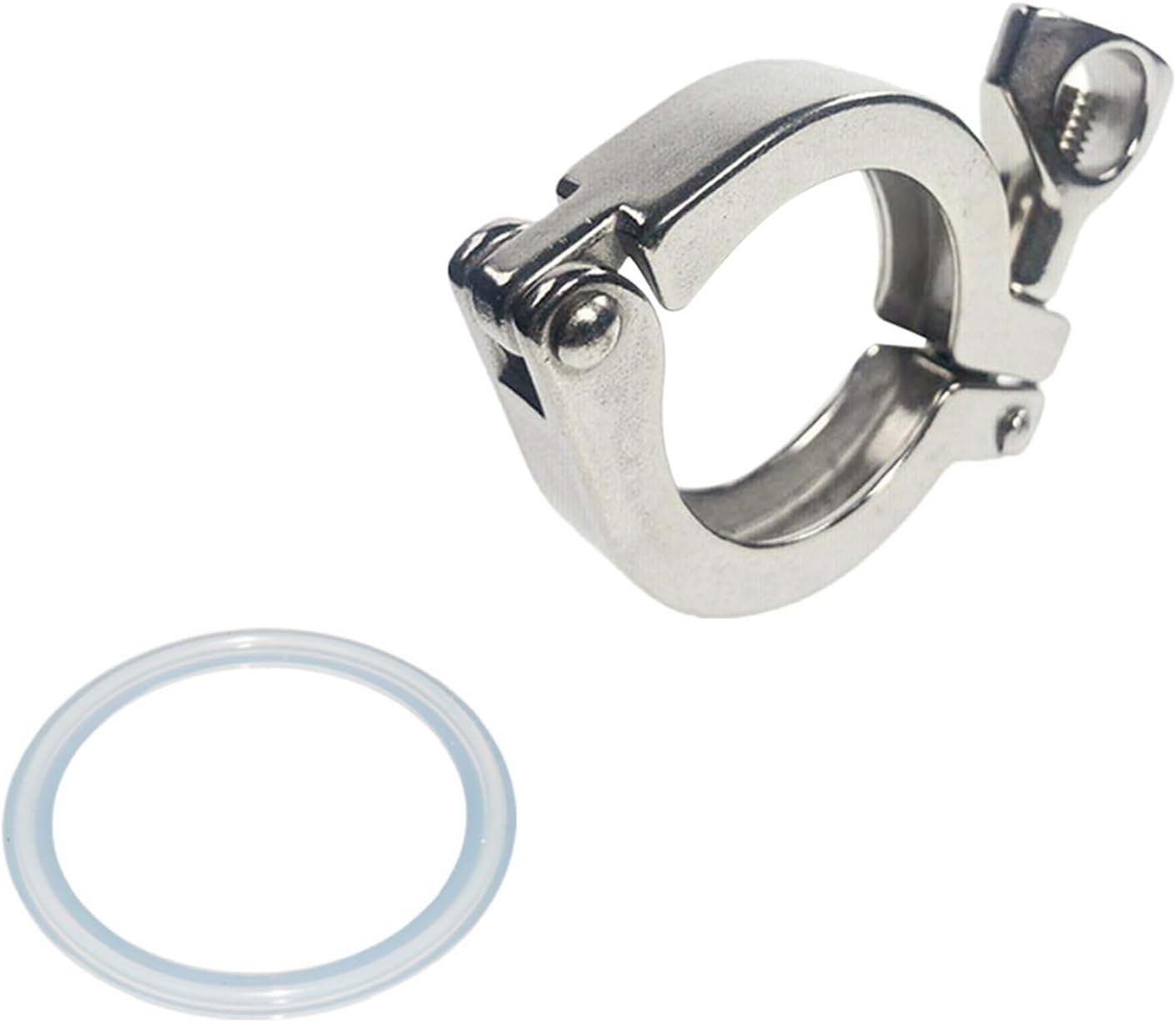1"- 8" Inch Stainless Steel Tri Ferrule Clamps Clover SS 304 Fit For Pipe Flange With Silicone Gasket(1 PC,K-50.5mm 1.5 inch)